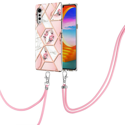 Electroplating Splicing Marble Flower Pattern TPU Shockproof Case with Lanyard, For LG Velvet 4G / Velvet 5G / G9, For Motorola Moto G Play 2021, For Motorola Moto G Power 2021, For Motorola Moto G Stylus 2021