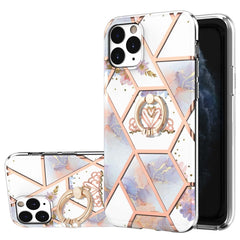 Galvanisiertes Spleißen, Marmor-Blumenmuster, stoßfeste TPU-Hülle mit Strass-Ringhalter, für iPhone 11 Pro, für iPhone 11 Pro Max, für iPhone X / XS, für iPhone XR, für iPhone XS Max, für iPhone SE 2022 / SE 2020 / 7 / 8, für iPhone 7 Plus / 8 Plus