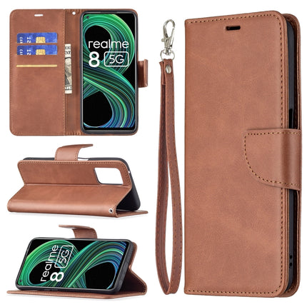 Retro Lambskin Texture Pure Color Horizontal Flip PU Leather Case with Holder & Card Slots & Wallet & Lanyard, For OPPO Realme C21/C20, For OPPO Realme 8 5G/Realme V13 5G