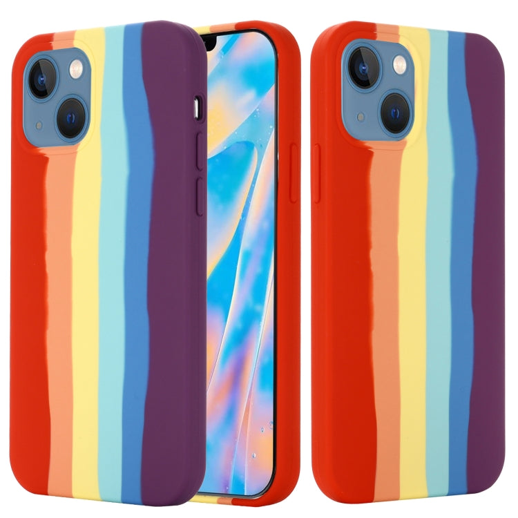 Rainbow Liquid Silicone Shockproof Full Coverage Protective Case, For iPhone 13 mini, For iPhone 13, For iPhone 13 Pro, For iPhone 13 Pro Max