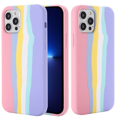 Rainbow Liquid Silicone Shockproof Full Coverage Protective Case, For iPhone 13 mini, For iPhone 13, For iPhone 13 Pro, For iPhone 13 Pro Max