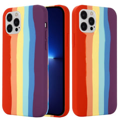 Rainbow Liquid Silicone Shockproof Full Coverage Protective Case, For iPhone 13 mini, For iPhone 13, For iPhone 13 Pro, For iPhone 13 Pro Max