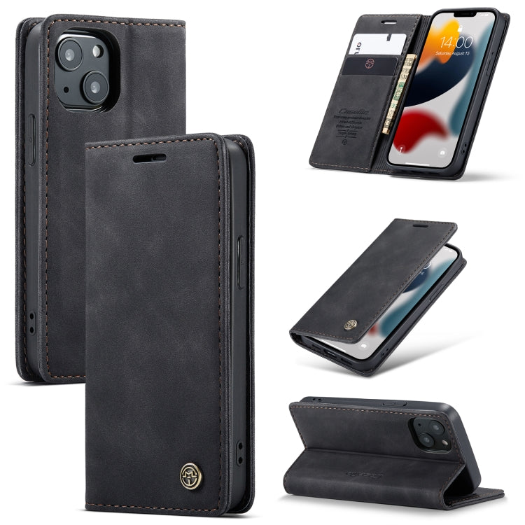 CaseMe-013 - Funda de piel con tapa horizontal multifuncional retro esmerilada con ranura para tarjetas, soporte y billetera, para iPhone 13 mini, iPhone 13, iPhone 13 Pro, iPhone 13 Pro Max