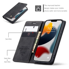 CaseMe-013 - Funda de piel con tapa horizontal multifuncional retro esmerilada con ranura para tarjetas, soporte y billetera, para iPhone 13 mini, iPhone 13, iPhone 13 Pro, iPhone 13 Pro Max