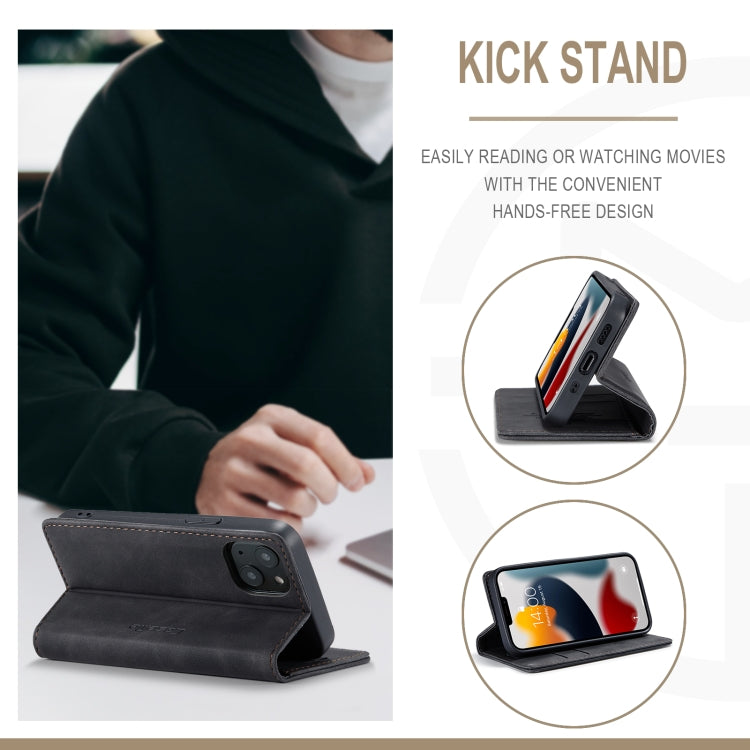 CaseMe-013 - Funda de piel con tapa horizontal multifuncional retro esmerilada con ranura para tarjetas, soporte y billetera, para iPhone 13 mini, iPhone 13, iPhone 13 Pro, iPhone 13 Pro Max