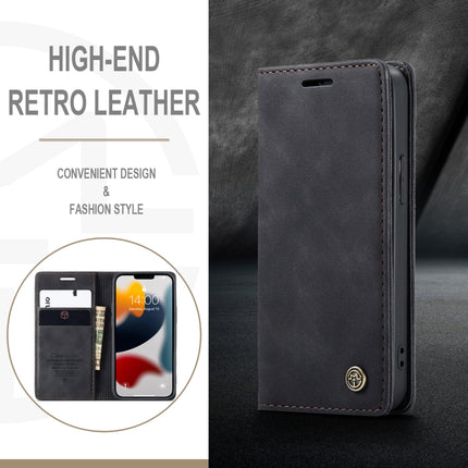 CaseMe-013 - Funda de piel con tapa horizontal multifuncional retro esmerilada con ranura para tarjetas, soporte y billetera, para iPhone 13 mini, iPhone 13, iPhone 13 Pro, iPhone 13 Pro Max