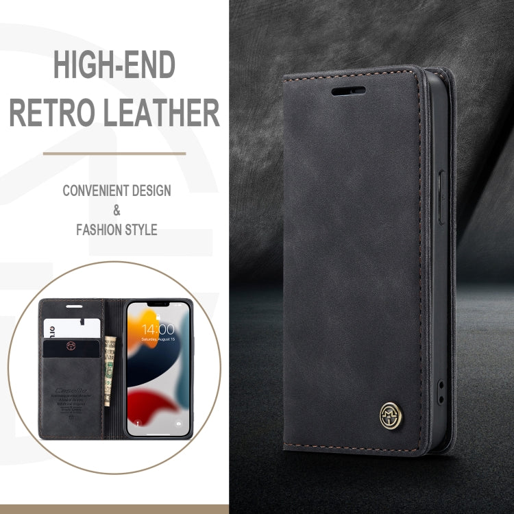 CaseMe-013 - Funda de piel con tapa horizontal multifuncional retro esmerilada con ranura para tarjetas, soporte y billetera, para iPhone 13 mini, iPhone 13, iPhone 13 Pro, iPhone 13 Pro Max