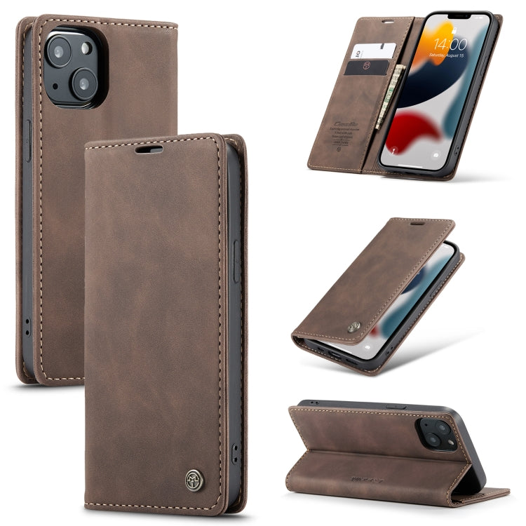 CaseMe-013 - Funda de piel con tapa horizontal multifuncional retro esmerilada con ranura para tarjetas, soporte y billetera, para iPhone 13 mini, iPhone 13, iPhone 13 Pro, iPhone 13 Pro Max