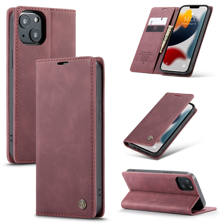 CaseMe-013 - Funda de piel con tapa horizontal multifuncional retro esmerilada con ranura para tarjetas, soporte y billetera, para iPhone 13 mini, iPhone 13, iPhone 13 Pro, iPhone 13 Pro Max