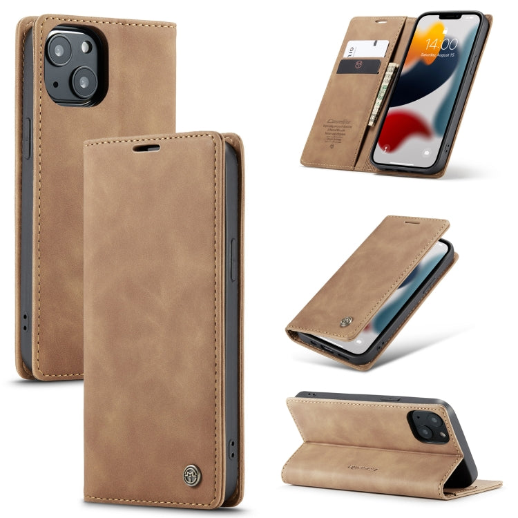 CaseMe-013 - Funda de piel con tapa horizontal multifuncional retro esmerilada con ranura para tarjetas, soporte y billetera, para iPhone 13 mini, iPhone 13, iPhone 13 Pro, iPhone 13 Pro Max