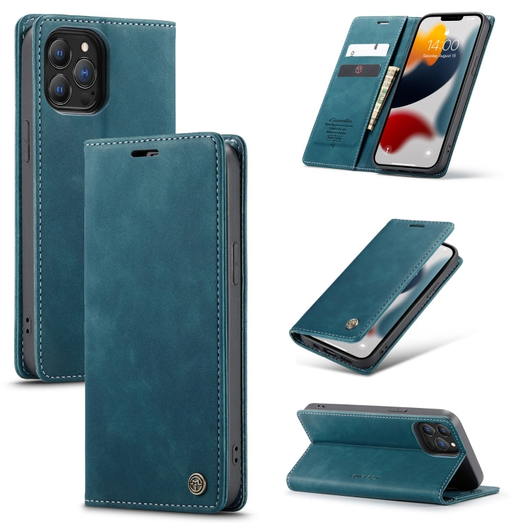 CaseMe-013 - Funda de piel con tapa horizontal multifuncional retro esmerilada con ranura para tarjetas, soporte y billetera, para iPhone 13 mini, iPhone 13, iPhone 13 Pro, iPhone 13 Pro Max