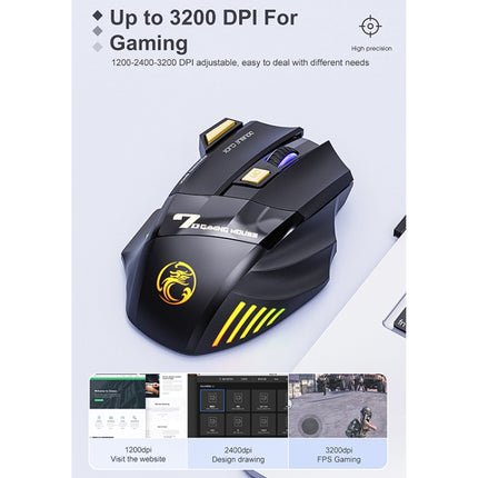 iMICE GW-X7 7-Tasten Leise wiederaufladbare kabellose Gaming-Maus mit bunten RGB-Lichtern, GW-X7 2,4G