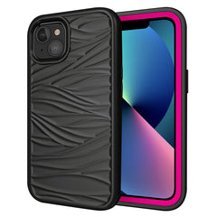 Funda protectora a prueba de golpes de silicona y PC con patrón de ondas 3 en 1, para iPhone 13 mini, para iPhone 13, para iPhone 13 Pro, para iPhone 13 Pro Max