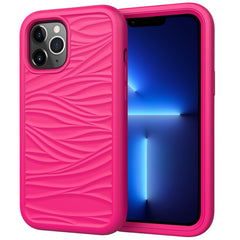 Funda protectora a prueba de golpes de silicona y PC con patrón de ondas 3 en 1, para iPhone 13 mini, para iPhone 13, para iPhone 13 Pro, para iPhone 13 Pro Max