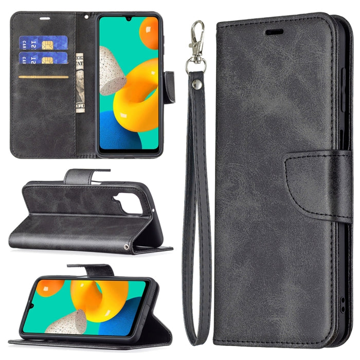 Retro Lambskin Texture Pure Color Horizontal Flip PU Leather Case with Holder & Card Slots & Wallet & Lanyard, For Samsung Galaxy M32