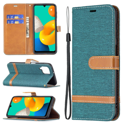 Color Matching Denim Texture Horizontal Flip Leather Case with Holder & Card Slots & Wallet & Lanyard, For Samsung Galaxy M32