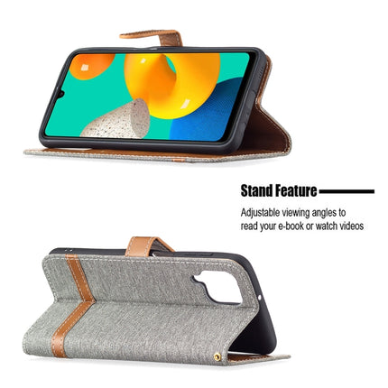 Color Matching Denim Texture Horizontal Flip Leather Case with Holder & Card Slots & Wallet & Lanyard, For Samsung Galaxy M32