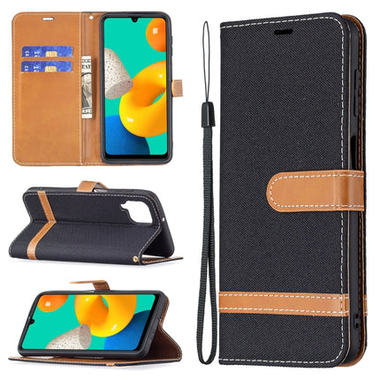 Color Matching Denim Texture Horizontal Flip Leather Case with Holder & Card Slots & Wallet & Lanyard, For Samsung Galaxy M32