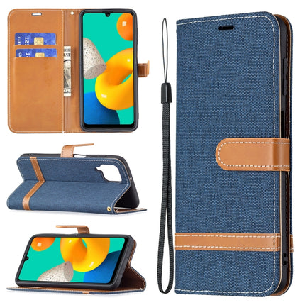 Color Matching Denim Texture Horizontal Flip Leather Case with Holder & Card Slots & Wallet & Lanyard, For Samsung Galaxy M32
