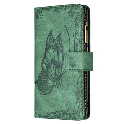 Flying Butterfly Embossing Pattern Zipper Horizontal Flip Leather Case with Holder & Card Slots & Wallet, For Samsung Galaxy M32