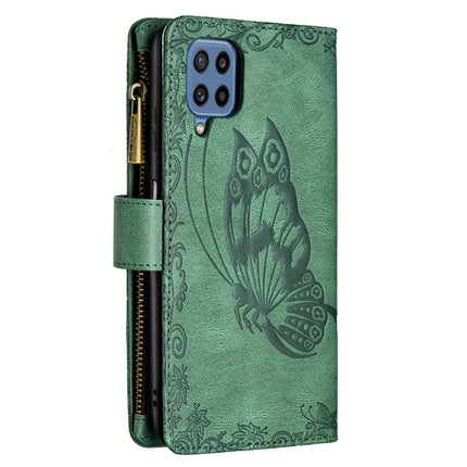 Flying Butterfly Embossing Pattern Zipper Horizontal Flip Leather Case with Holder & Card Slots & Wallet, For Samsung Galaxy M32