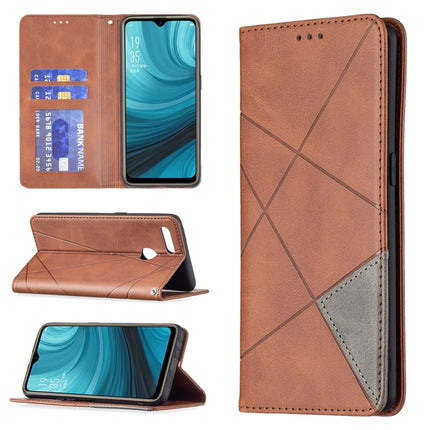 Rhombus Texture Horizontal Flip Magnetic Leather Case with Holder & Card Slots, For OPPO A7, For OPPO A15, For OPPO A54 4G / A55 5G, For OPPO A74 4G / F19 4G