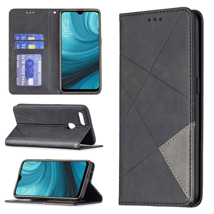 Rhombus Texture Horizontal Flip Magnetic Leather Case with Holder & Card Slots, For OPPO A7, For OPPO A15, For OPPO A54 4G / A55 5G, For OPPO A74 4G / F19 4G