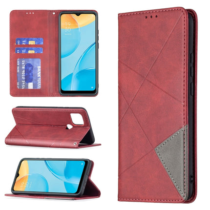 Rhombus Texture Horizontal Flip Magnetic Leather Case with Holder & Card Slots, For OPPO A7, For OPPO A15, For OPPO A54 4G / A55 5G, For OPPO A74 4G / F19 4G