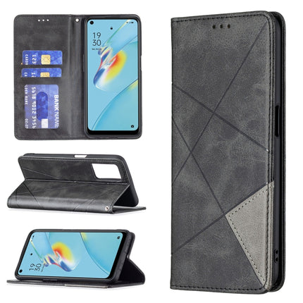 Rhombus Texture Horizontal Flip Magnetic Leather Case with Holder & Card Slots, For OPPO A7, For OPPO A15, For OPPO A54 4G / A55 5G, For OPPO A74 4G / F19 4G