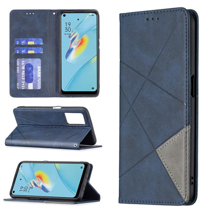Rhombus Texture Horizontal Flip Magnetic Leather Case with Holder & Card Slots, For OPPO A7, For OPPO A15, For OPPO A54 4G / A55 5G, For OPPO A74 4G / F19 4G