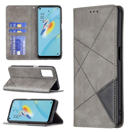 Rhombus Texture Horizontal Flip Magnetic Leather Case with Holder & Card Slots, For OPPO A7, For OPPO A15, For OPPO A54 4G / A55 5G, For OPPO A74 4G / F19 4G