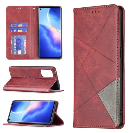 Rhombus Texture Horizontal Flip Magnetic Leather Case with Holder & Card Slots, For OPPO A74 5G / A93 5G / A54 5G, For OPPO A94 4G / Reno 5F / F19 Pro, For OPPO A94 5G / F19 Pro Plus / Reno5 Z 5G, For OPPO Reno5 Pro