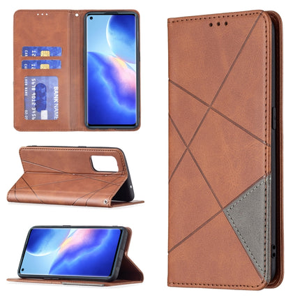 Rhombus Texture Horizontal Flip Magnetic Leather Case with Holder & Card Slots, For OPPO Reno5, For OPPO Reno6, For OPPO Realme 8 / 8 Pro, For OPPO Realme C15 / C12 / C25