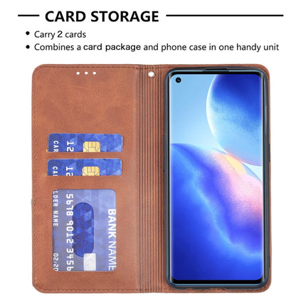 Rhombus Texture Horizontal Flip Magnetic Leather Case with Holder & Card Slots, For OPPO Reno5, For OPPO Reno6, For OPPO Realme 8 / 8 Pro, For OPPO Realme C15 / C12 / C25