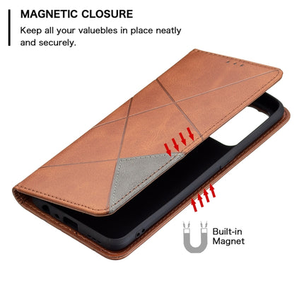 Rhombus Texture Horizontal Flip Magnetic Leather Case with Holder & Card Slots, For OPPO Reno5, For OPPO Reno6, For OPPO Realme 8 / 8 Pro, For OPPO Realme C15 / C12 / C25