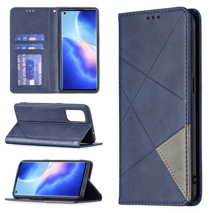 Rhombus Texture Horizontal Flip Magnetic Leather Case with Holder & Card Slots, For OPPO Reno5, For OPPO Reno6, For OPPO Realme 8 / 8 Pro, For OPPO Realme C15 / C12 / C25