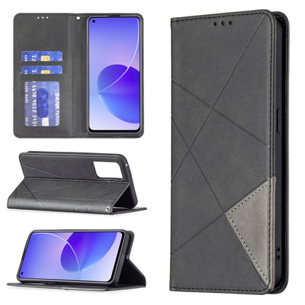 Rhombus Texture Horizontal Flip Magnetic Leather Case with Holder & Card Slots, For OPPO Reno5, For OPPO Reno6, For OPPO Realme 8 / 8 Pro, For OPPO Realme C15 / C12 / C25