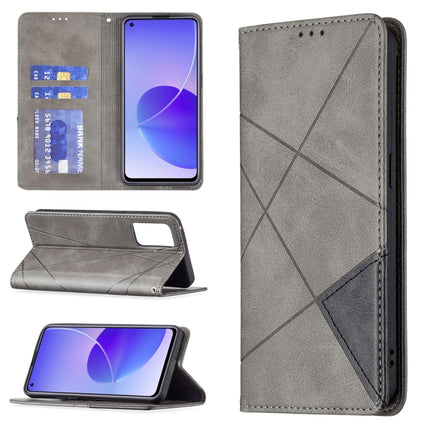Rhombus Texture Horizontal Flip Magnetic Leather Case with Holder & Card Slots, For OPPO Reno5, For OPPO Reno6, For OPPO Realme 8 / 8 Pro, For OPPO Realme C15 / C12 / C25