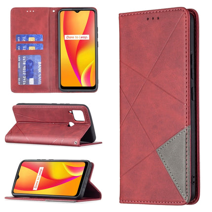 Rhombus Texture Horizontal Flip Magnetic Leather Case with Holder & Card Slots, For OPPO Reno5, For OPPO Reno6, For OPPO Realme 8 / 8 Pro, For OPPO Realme C15 / C12 / C25