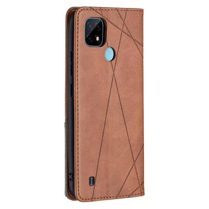 Rhombus Texture Horizontal Flip Magnetic Leather Case with Holder & Card Slots, For OPPO Realme C21 / C20, For OPPO Realme 8 5G / V13