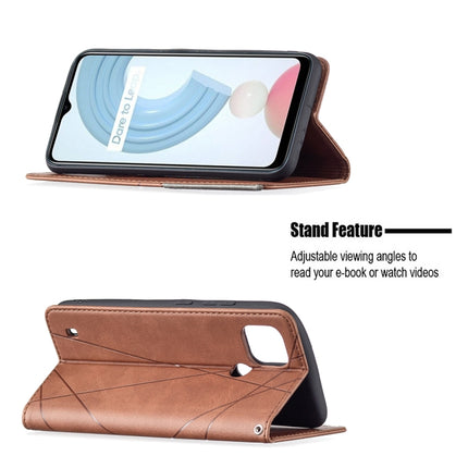Rhombus Texture Horizontal Flip Magnetic Leather Case with Holder & Card Slots, For OPPO Realme C21 / C20, For OPPO Realme 8 5G / V13