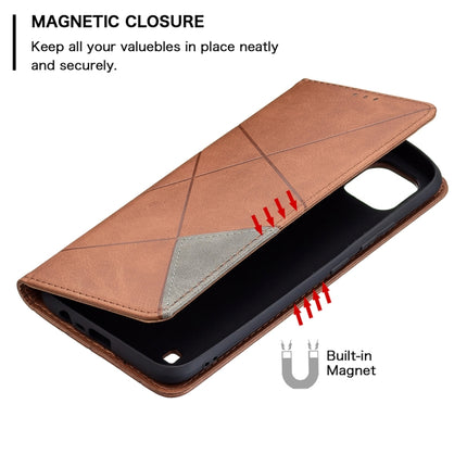 Rhombus Texture Horizontal Flip Magnetic Leather Case with Holder & Card Slots, For OPPO Realme C21 / C20, For OPPO Realme 8 5G / V13
