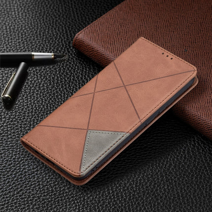 Rhombus Texture Horizontal Flip Magnetic Leather Case with Holder & Card Slots, For OPPO Realme C21 / C20, For OPPO Realme 8 5G / V13