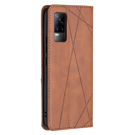 Rhombus Texture Horizontal Flip Magnetic Leather Case with Holder & Card Slots, For vivo V21e 4G, For vivo V21e 5G, For vivo V21, For vivo Y11/Y15/Y12/Y17