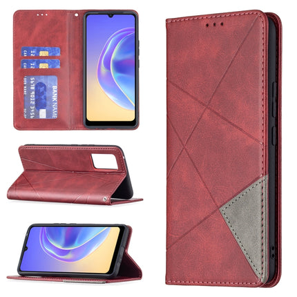 Rhombus Texture Horizontal Flip Magnetic Leather Case with Holder & Card Slots, For vivo V21e 4G, For vivo V21e 5G, For vivo V21, For vivo Y11/Y15/Y12/Y17