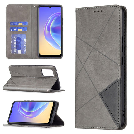 Rhombus Texture Horizontal Flip Magnetic Leather Case with Holder & Card Slots, For vivo V21e 4G, For vivo V21e 5G, For vivo V21, For vivo Y11/Y15/Y12/Y17