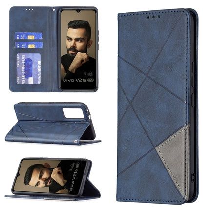 Rhombus Texture Horizontal Flip Magnetic Leather Case with Holder & Card Slots, For vivo V21e 4G, For vivo V21e 5G, For vivo V21, For vivo Y11/Y15/Y12/Y17