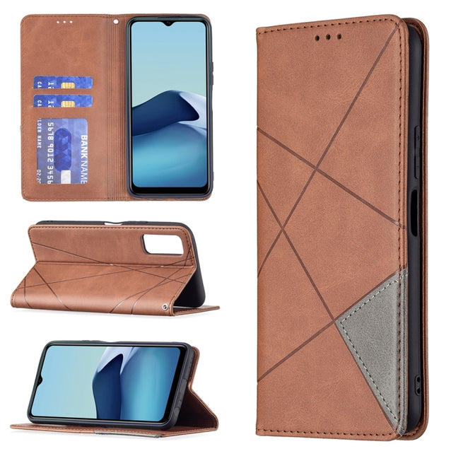 Rhombus Texture Horizontal Flip Magnetic Leather Case with Holder & Card Slots, For vivo Y20, For vivo Y51 2020 / Y51a / Y51s