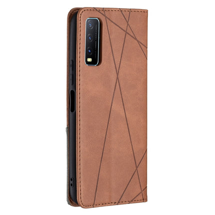 Rhombus Texture Horizontal Flip Magnetic Leather Case with Holder & Card Slots, For vivo Y20, For vivo Y51 2020 / Y51a / Y51s