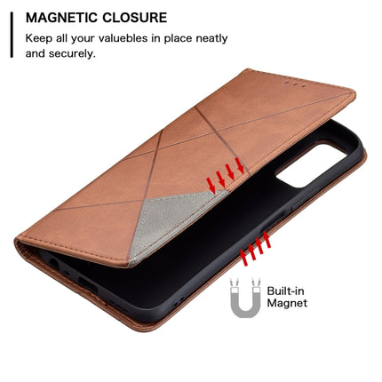 Rhombus Texture Horizontal Flip Magnetic Leather Case with Holder & Card Slots, For vivo Y20, For vivo Y51 2020 / Y51a / Y51s